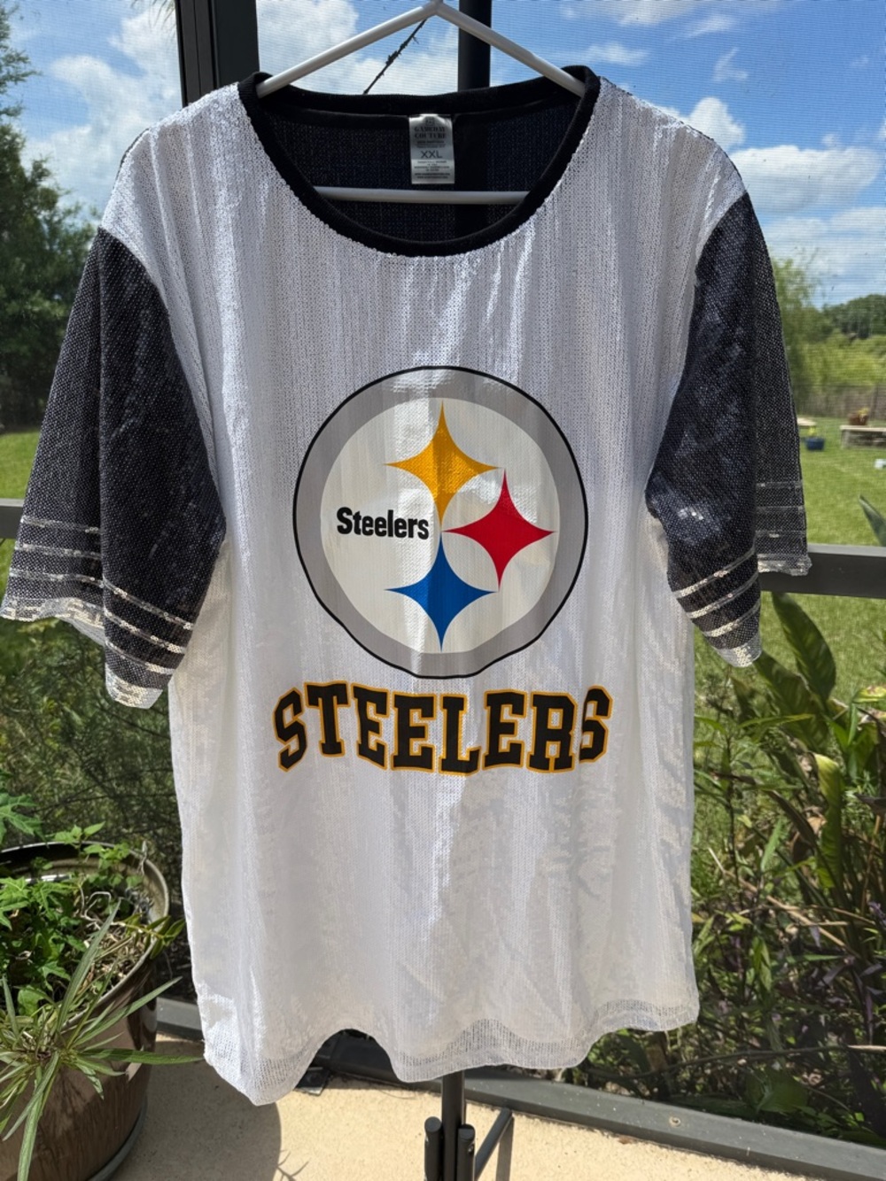 GameDay Couture Pittsburgh Steelers full  Sequin Short Sleeve Jersey dress